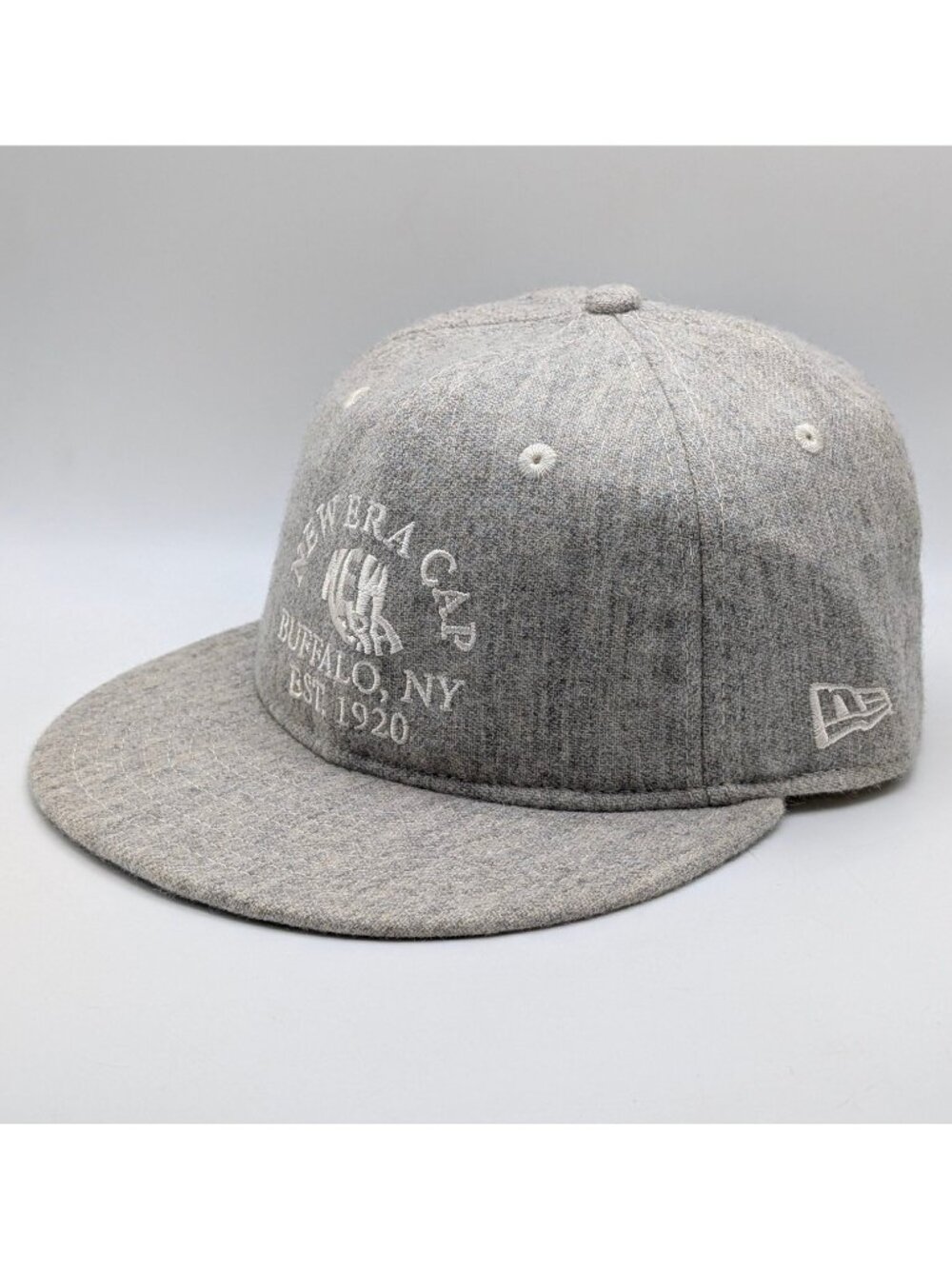 New Era 59Fifty 70th Anniversary Gray Wool Blend Fitted Hat Sz 7 1/8 Buffalo NY